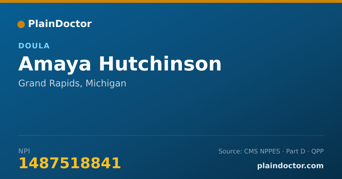 Shareable card for Amaya Hutchinson - Doula, Grand Rapids, MI