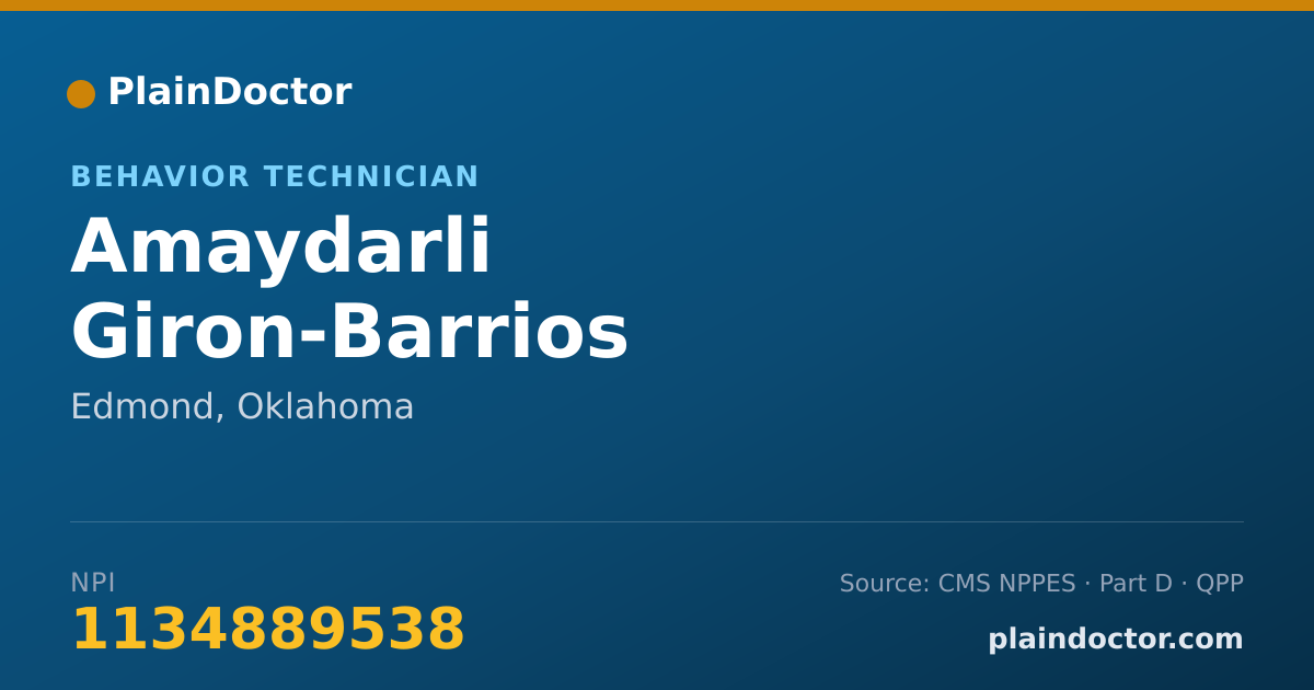 Shareable card for Amaydarli Giron-Barrios - Behavior Technician, Edmond, OK