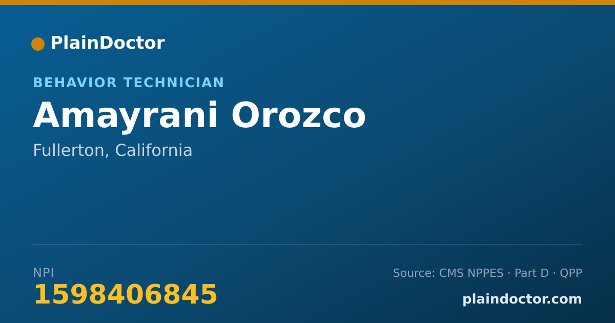 Shareable card for Amayrani Orozco - Behavior Technician, Fullerton, CA
