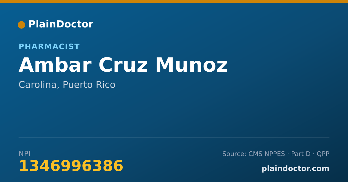 Shareable card for Ambar Cruz Munoz - Pharmacist, Carolina, PR