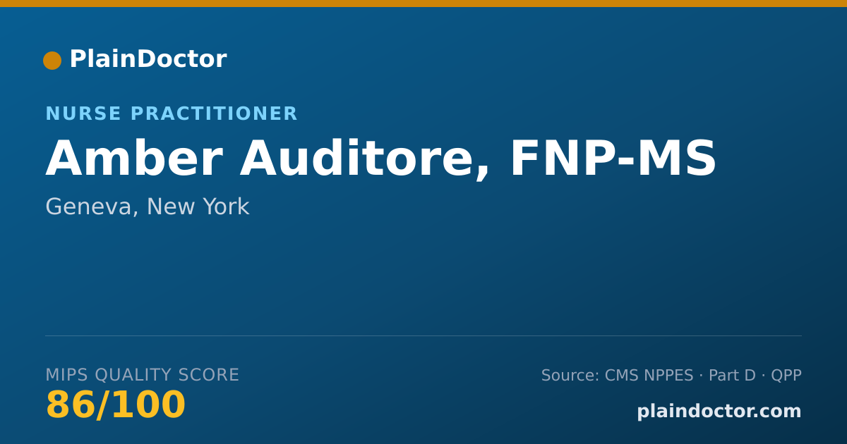 Shareable card for Amber Auditore, FNP-MS - Nurse Practitioner, Geneva, NY