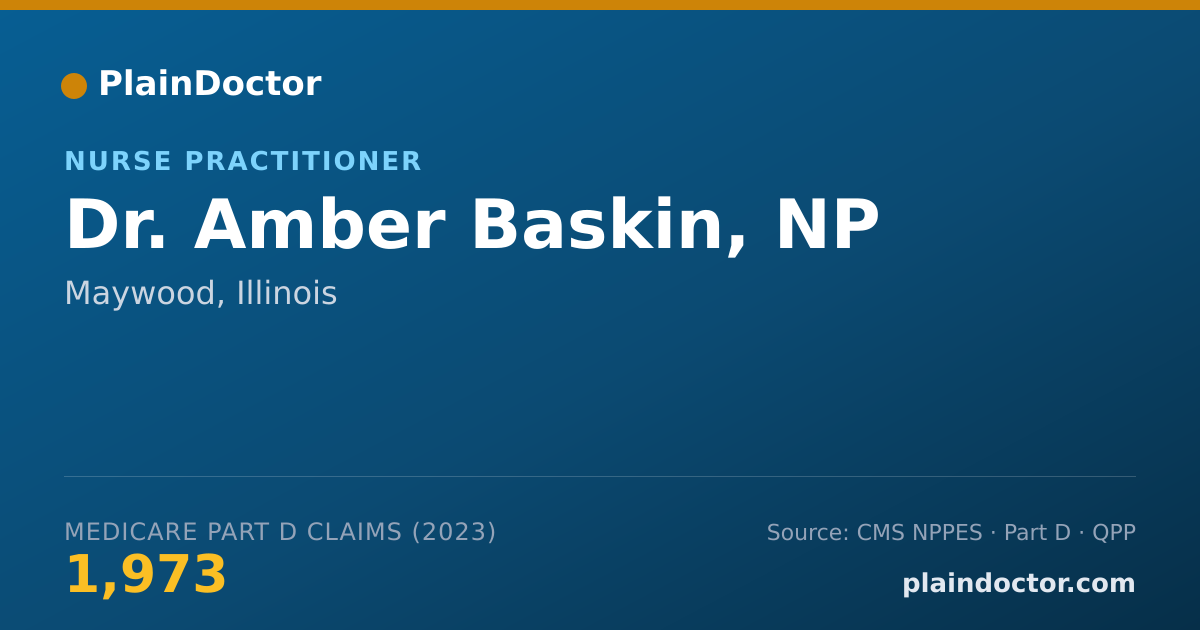 Shareable card for Amber Baskin, NP - Nurse Practitioner, Maywood, IL