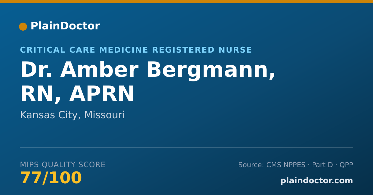 Shareable card for Amber Bergmann, RN, APRN - Critical Care Medicine Registered Nurse, Kansas City, MO