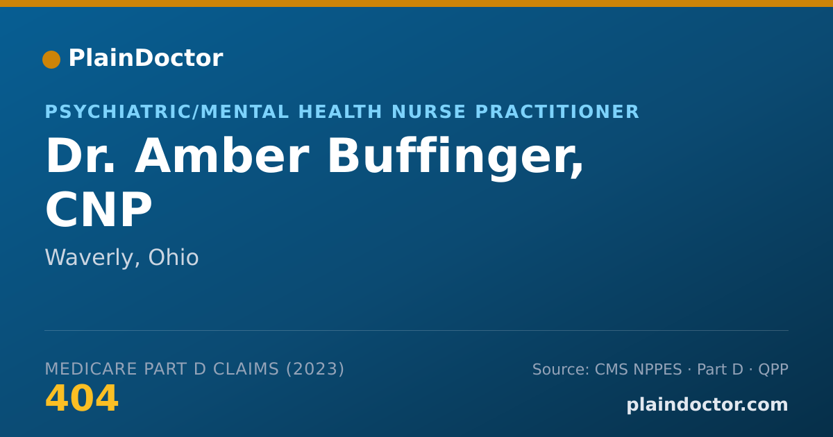 Shareable card for Amber Buffinger, CNP - Psychiatric/Mental Health Nurse Practitioner, Waverly, OH