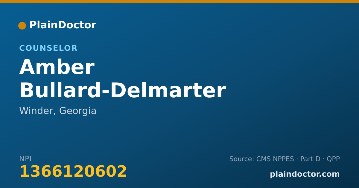 Shareable card for Amber Bullard-Delmarter - Counselor, Winder, GA