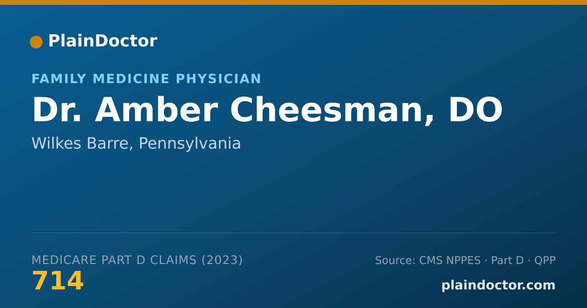 Shareable card for Amber Cheesman, DO - Family Medicine Physician, Wilkes Barre, PA