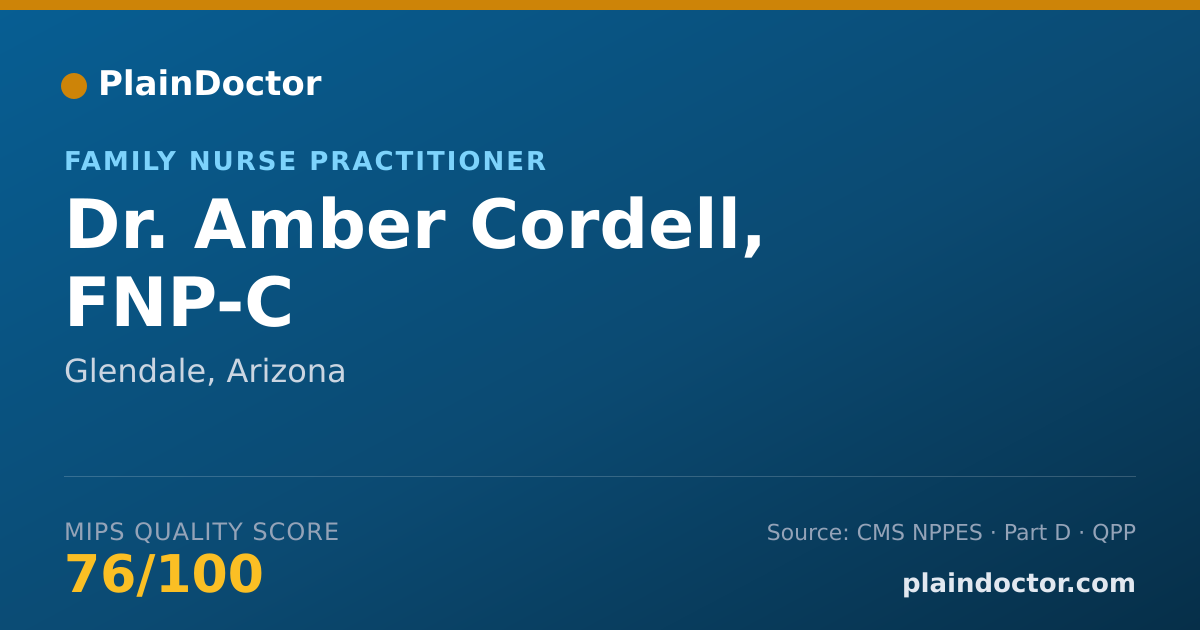 Shareable card for Amber Cordell, FNP-C - Family Nurse Practitioner, Glendale, AZ