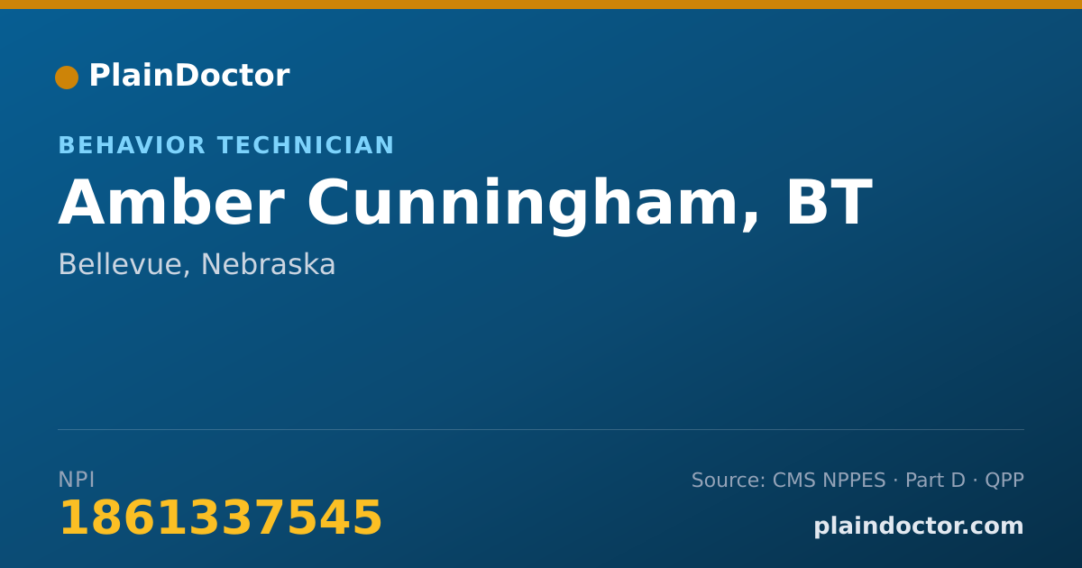 Shareable card for Amber Cunningham, BT - Behavior Technician, Bellevue, NE
