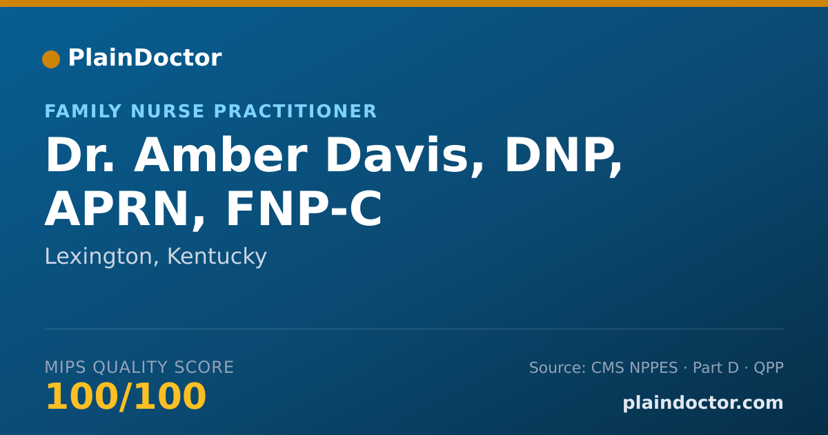 Shareable card for Amber Davis, DNP, APRN, FNP-C - Family Nurse Practitioner, Lexington, KY