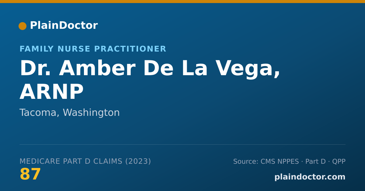 Shareable card for Amber De La Vega, ARNP - Family Nurse Practitioner, Tacoma, WA