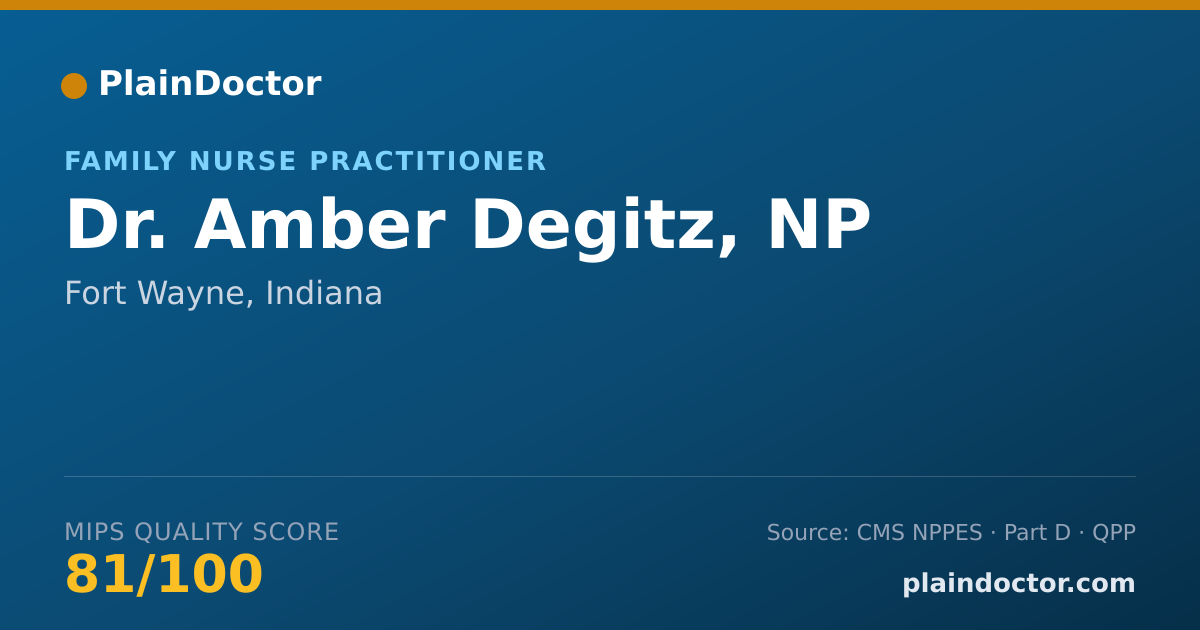 Shareable card for Amber Degitz, NP - Family Nurse Practitioner, Fort Wayne, IN