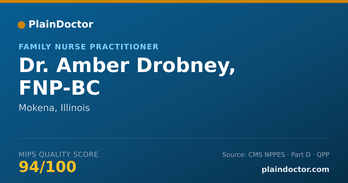 Shareable card for Amber Drobney, FNP-BC - Family Nurse Practitioner, Mokena, IL