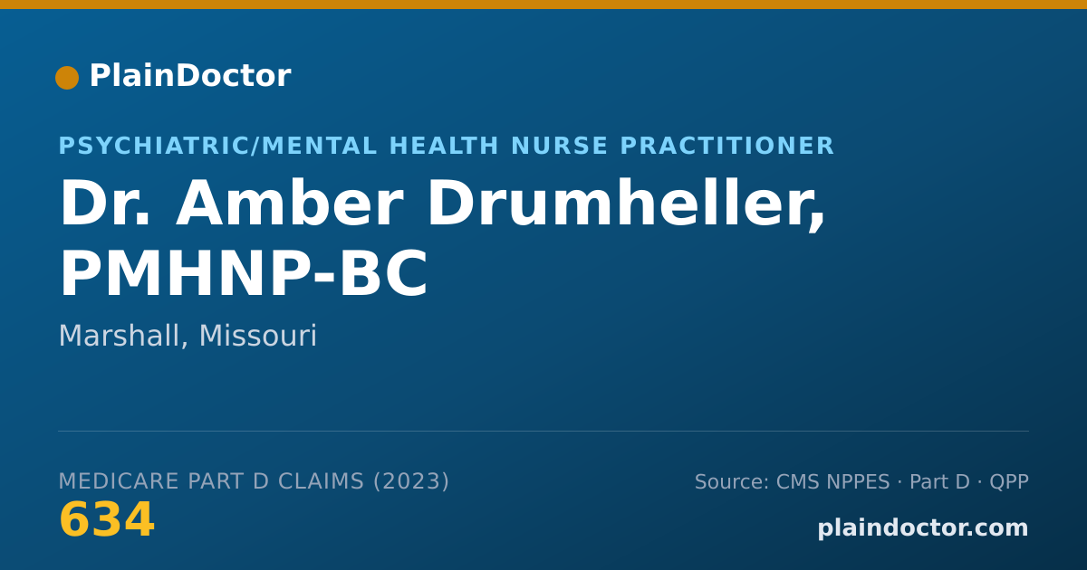 Shareable card for Amber Drumheller, PMHNP-BC - Psychiatric/Mental Health Nurse Practitioner, Marshall, MO