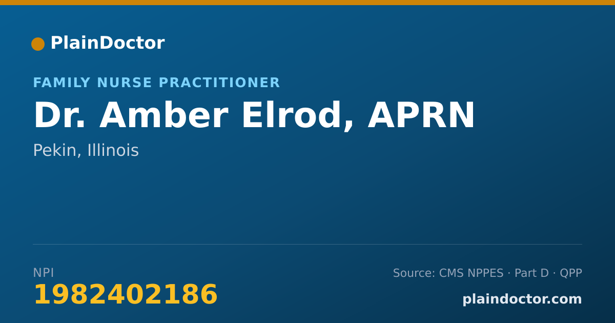 Shareable card for Amber Elrod, APRN - Family Nurse Practitioner, Pekin, IL