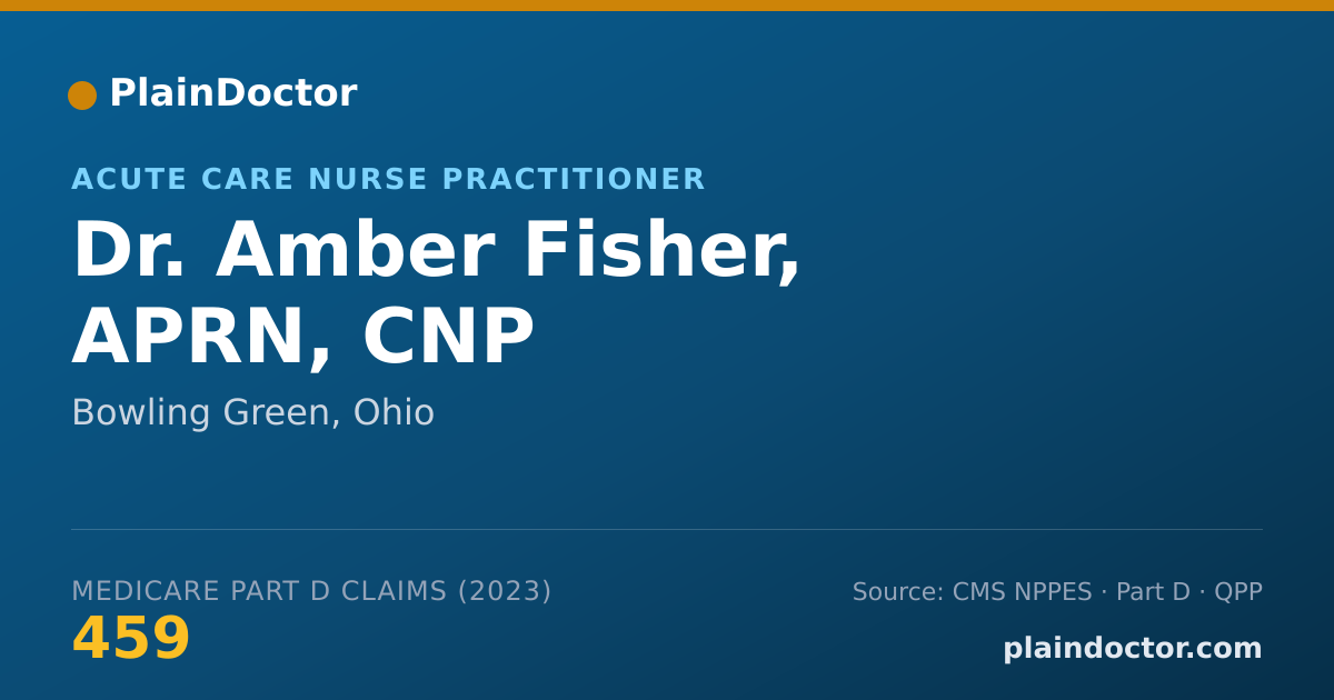Shareable card for Amber Fisher, APRN, CNP - Acute Care Nurse Practitioner, Bowling Green, OH