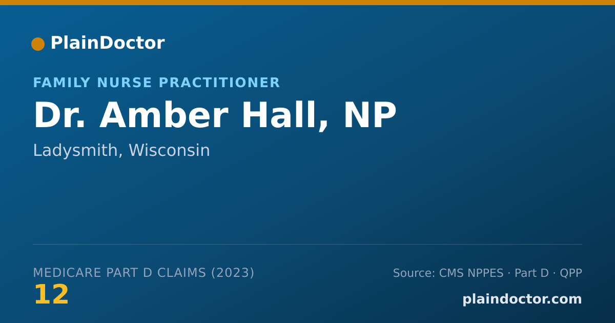 Shareable card for Amber Hall, NP - Family Nurse Practitioner, Ladysmith, WI