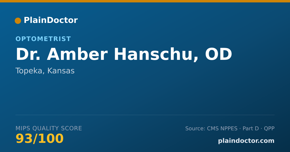 Shareable card for Amber Hanschu, OD - Optometrist, Topeka, KS