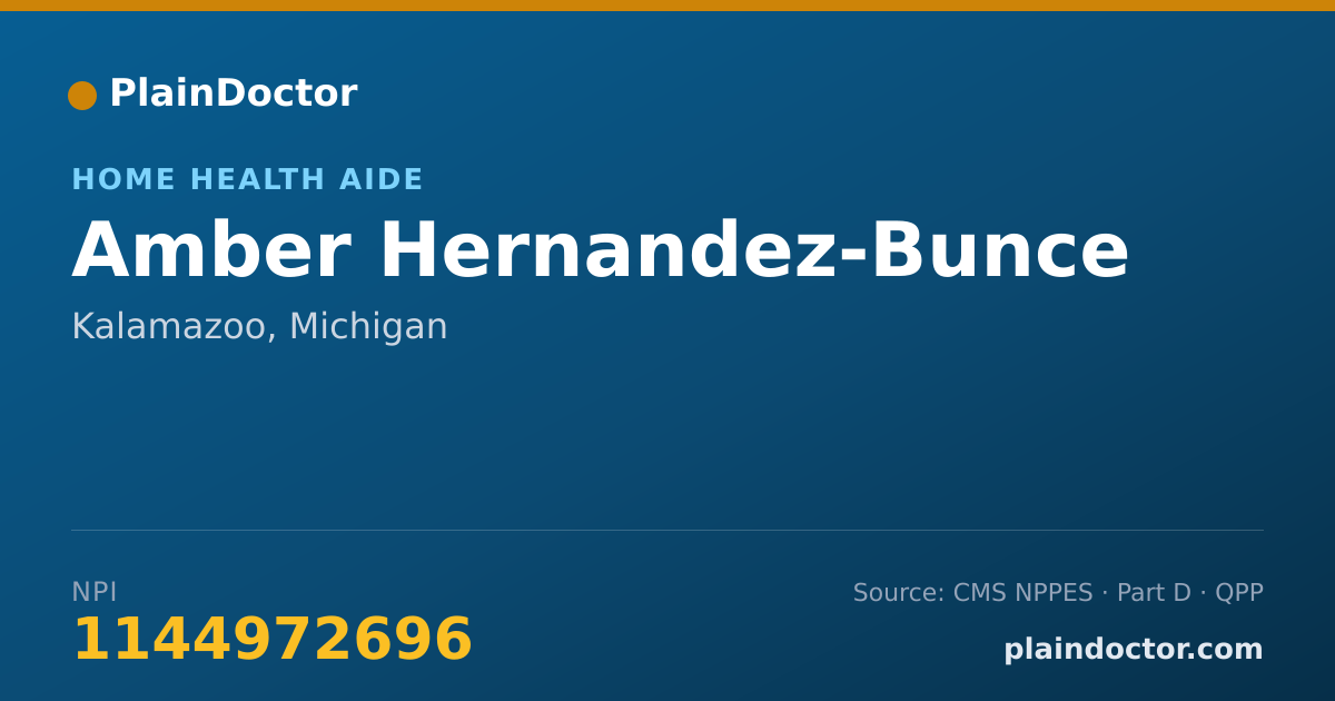 Shareable card for Amber Hernandez-Bunce - Home Health Aide, Kalamazoo, MI
