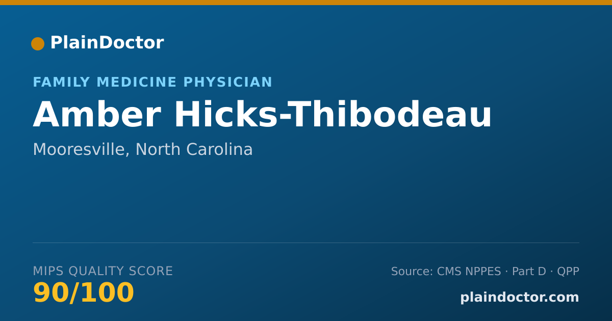Shareable card for Amber Hicks-Thibodeau - Family Medicine Physician, Mooresville, NC