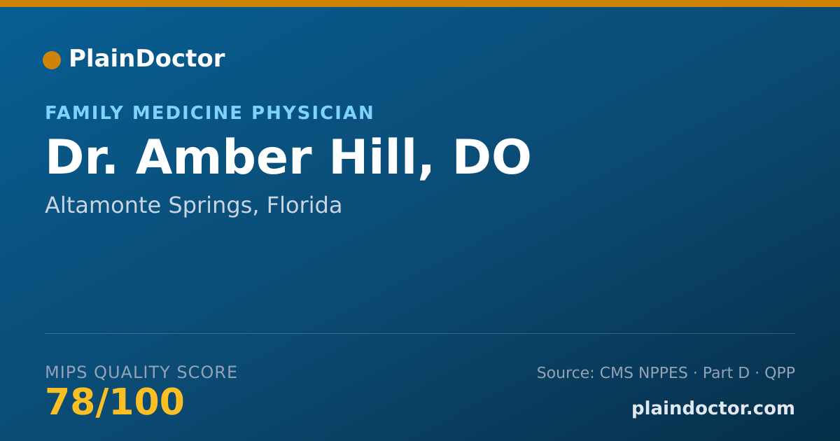 Shareable card for Amber Hill, DO - Family Medicine Physician, Altamonte Springs, FL