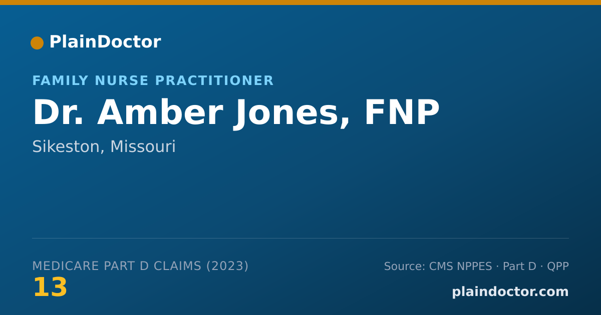 Shareable card for Amber Jones, FNP - Family Nurse Practitioner, Sikeston, MO