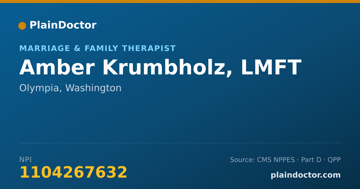 Shareable card for Amber Krumbholz, LMFT - Marriage & Family Therapist, Olympia, WA