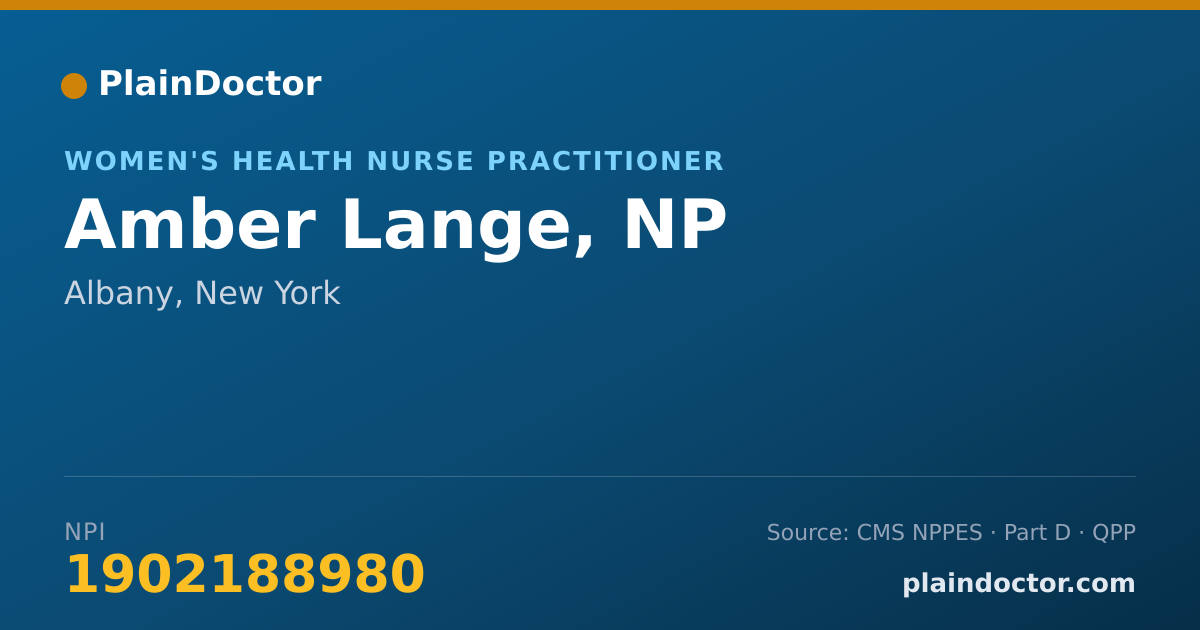 Shareable card for Amber Lange, NP - Women's Health Nurse Practitioner, Albany, NY
