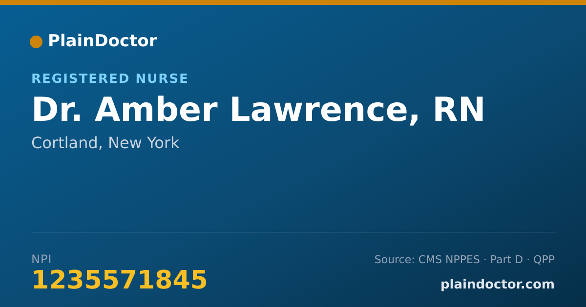 Shareable card for Amber Lawrence, RN - Registered Nurse, Cortland, NY