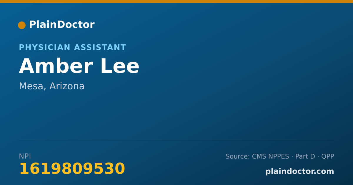 Shareable card for Amber Lee - Physician Assistant, Mesa, AZ