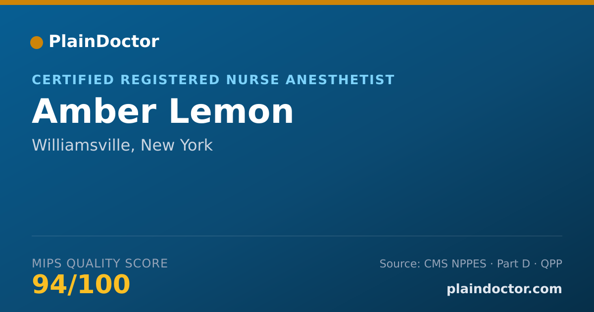 Shareable card for Amber Lemon - Certified Registered Nurse Anesthetist, Williamsville, NY
