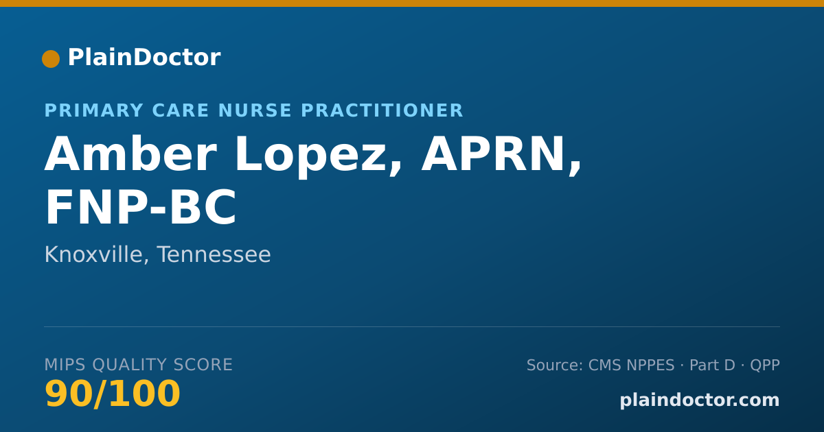 Shareable card for Amber Lopez, APRN, FNP-BC - Family Nurse Practitioner, Knoxville, TN