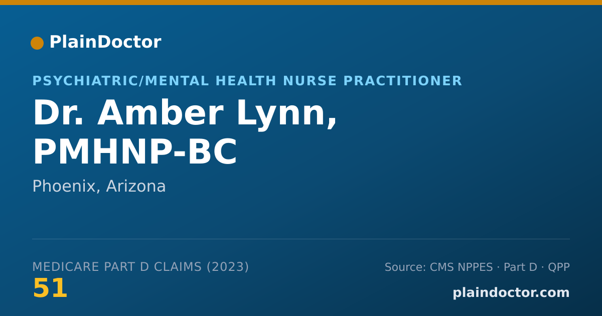 Shareable card for Amber Lynn, PMHNP-BC - Psychiatric/Mental Health Nurse Practitioner, Phoenix, AZ