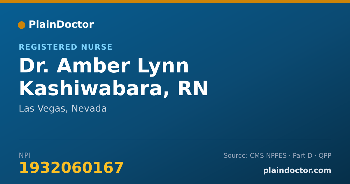 Shareable card for Amber Lynn Kashiwabara, RN - Registered Nurse, Las Vegas, NV