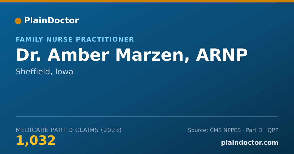 Shareable card for Amber Marzen, ARNP - Family Nurse Practitioner, Sheffield, IA