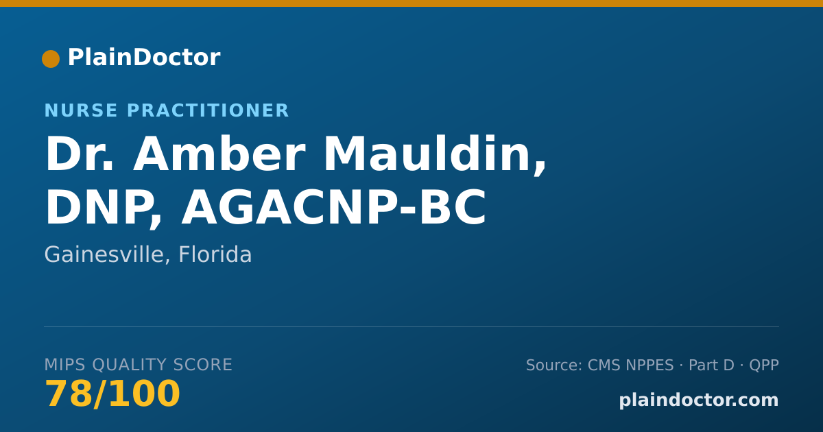Shareable card for Amber Mauldin, DNP, AGACNP-BC - Nurse Practitioner, Gainesville, FL