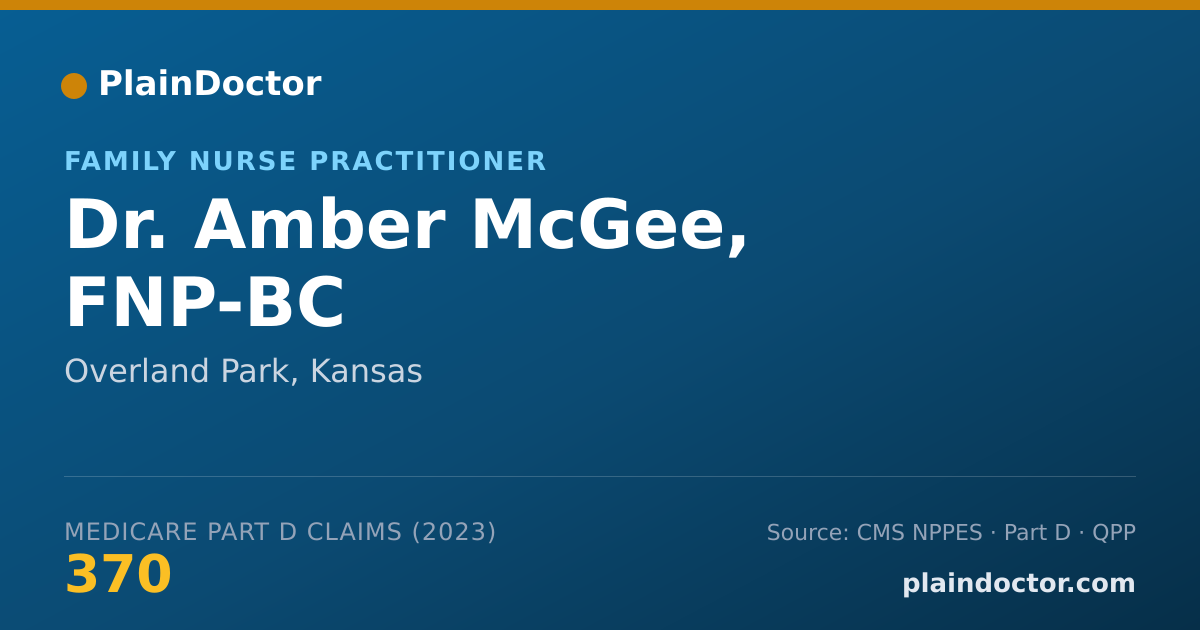 Shareable card for Amber McGee, FNP-BC - Family Nurse Practitioner, Overland Park, KS
