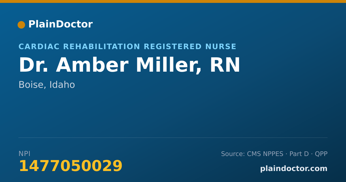 Shareable card for Amber Miller, RN - Cardiac Rehabilitation Registered Nurse, Boise, ID