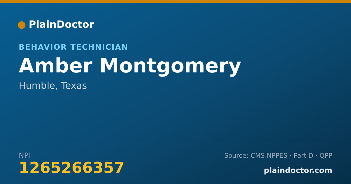 Shareable card for Amber Montgomery - Behavior Technician, Humble, TX