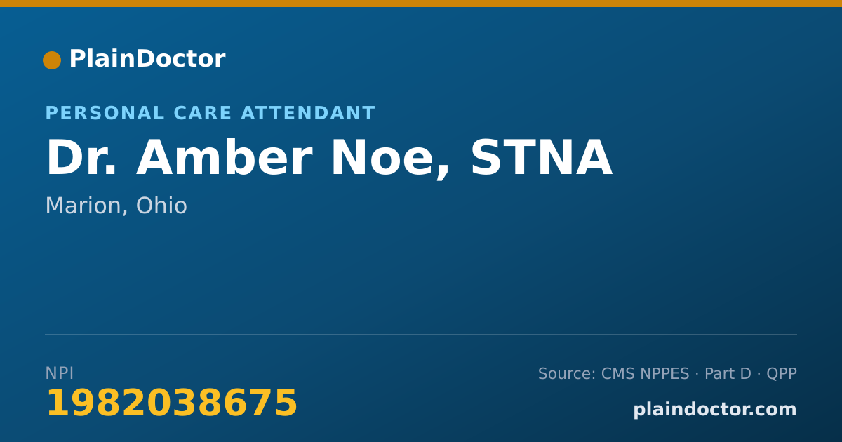 Shareable card for Amber Noe, STNA - Personal Care Attendant, Marion, OH
