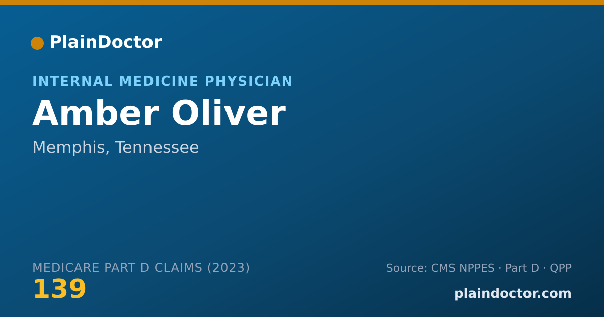 Shareable card for Amber Oliver - Internal Medicine Physician, Memphis, TN
