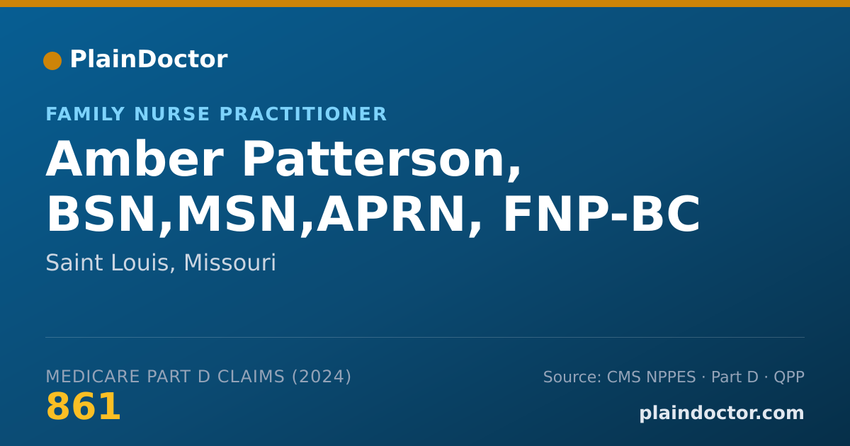 Shareable card for Amber Patterson, BSN,MSN,APRN, FNP-BC - Family Nurse Practitioner, Saint Louis, MO