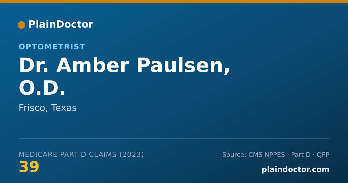 Shareable card for Amber Paulsen, O.D. - Optometrist, Frisco, TX