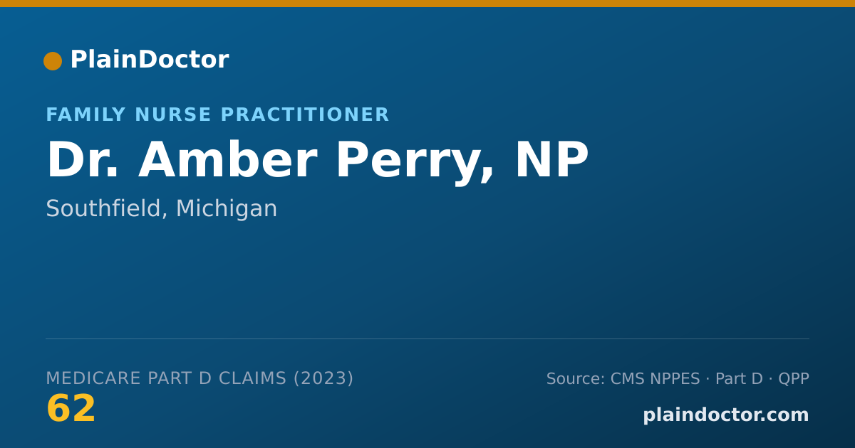 Shareable card for Amber Perry, NP - Family Nurse Practitioner, Southfield, MI