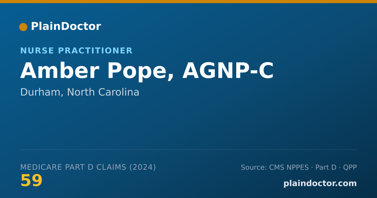 Shareable card for Amber Pope, AGNP-C - Nurse Practitioner, Durham, NC