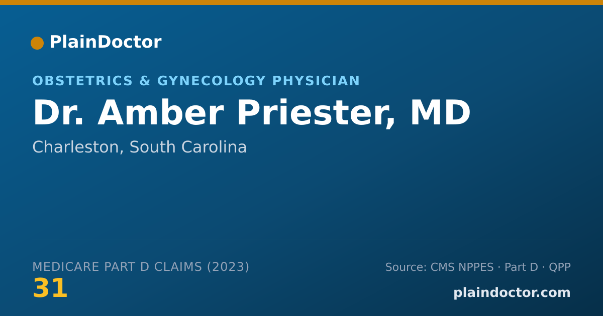 Shareable card for Amber Priester, MD - Obstetrics & Gynecology Physician, Charleston, SC