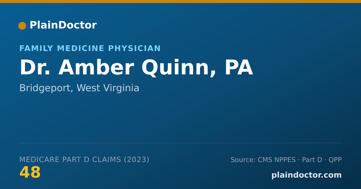 Shareable card for Amber Quinn, PA - Family Medicine Physician, Bridgeport, WV