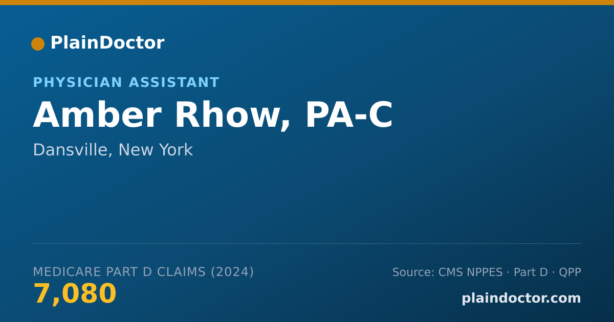 Shareable card for Amber Rhow, PA-C - Physician Assistant, Dansville, NY