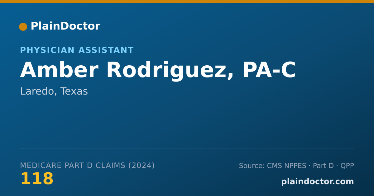 Shareable card for Amber Rodriguez, PA-C - Physician Assistant, Laredo, TX