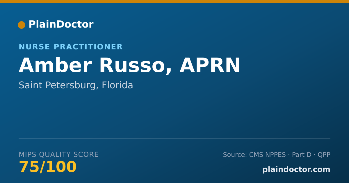 Shareable card for Amber Russo, APRN - Nurse Practitioner, Saint Petersburg, FL