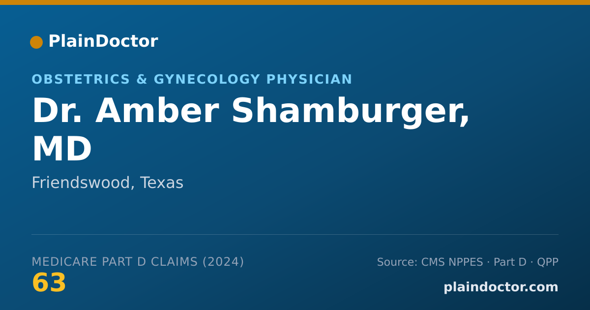 Shareable card for Amber Shamburger, MD - Obstetrics & Gynecology Physician, Friendswood, TX